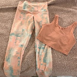 DYI high rise leggings with matching unlabeled bra